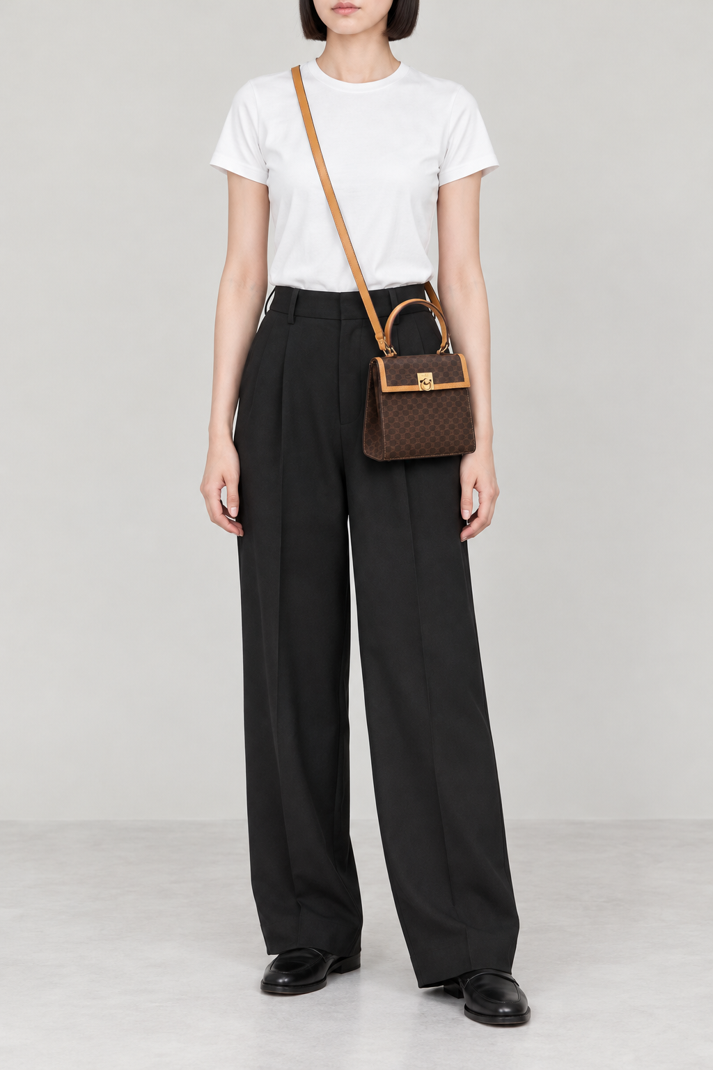 Macadam Pattern Gancini Hardware 2-Way Bag