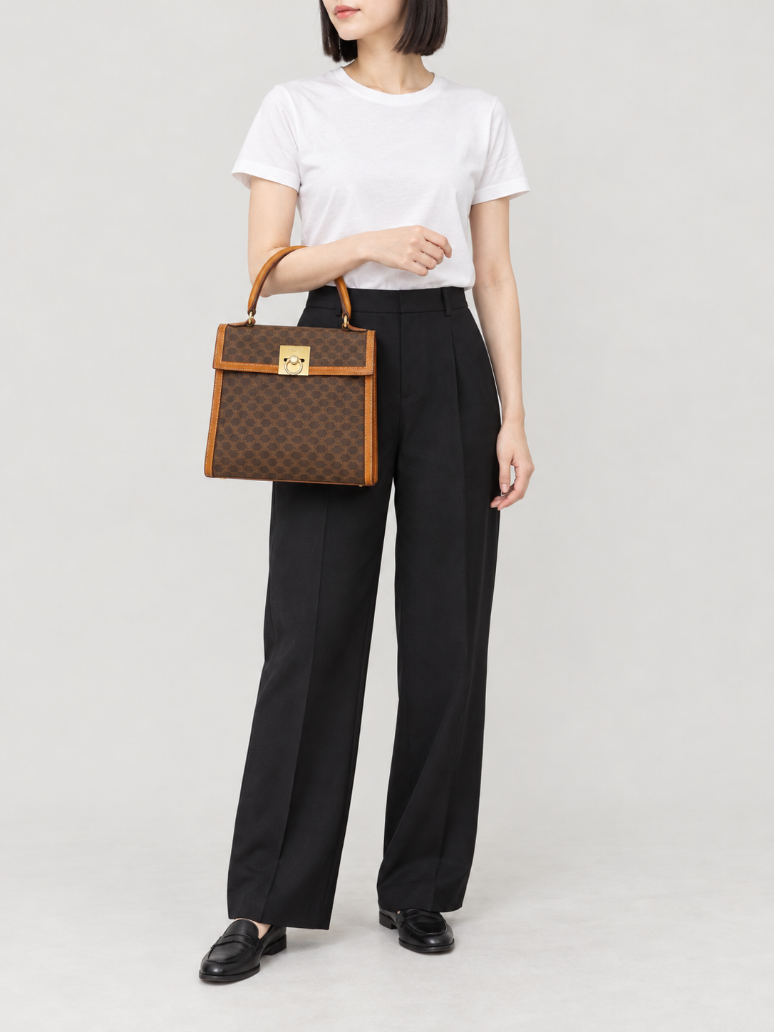 Macadam-pattern handbag with Gancini clasp