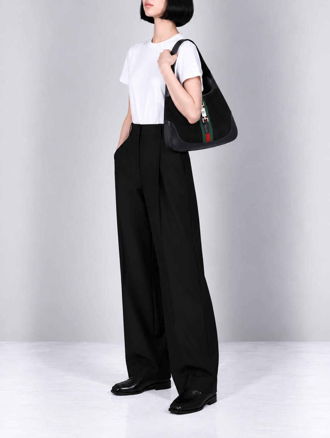 Sherry Line Jackie suede one-shoulder bag