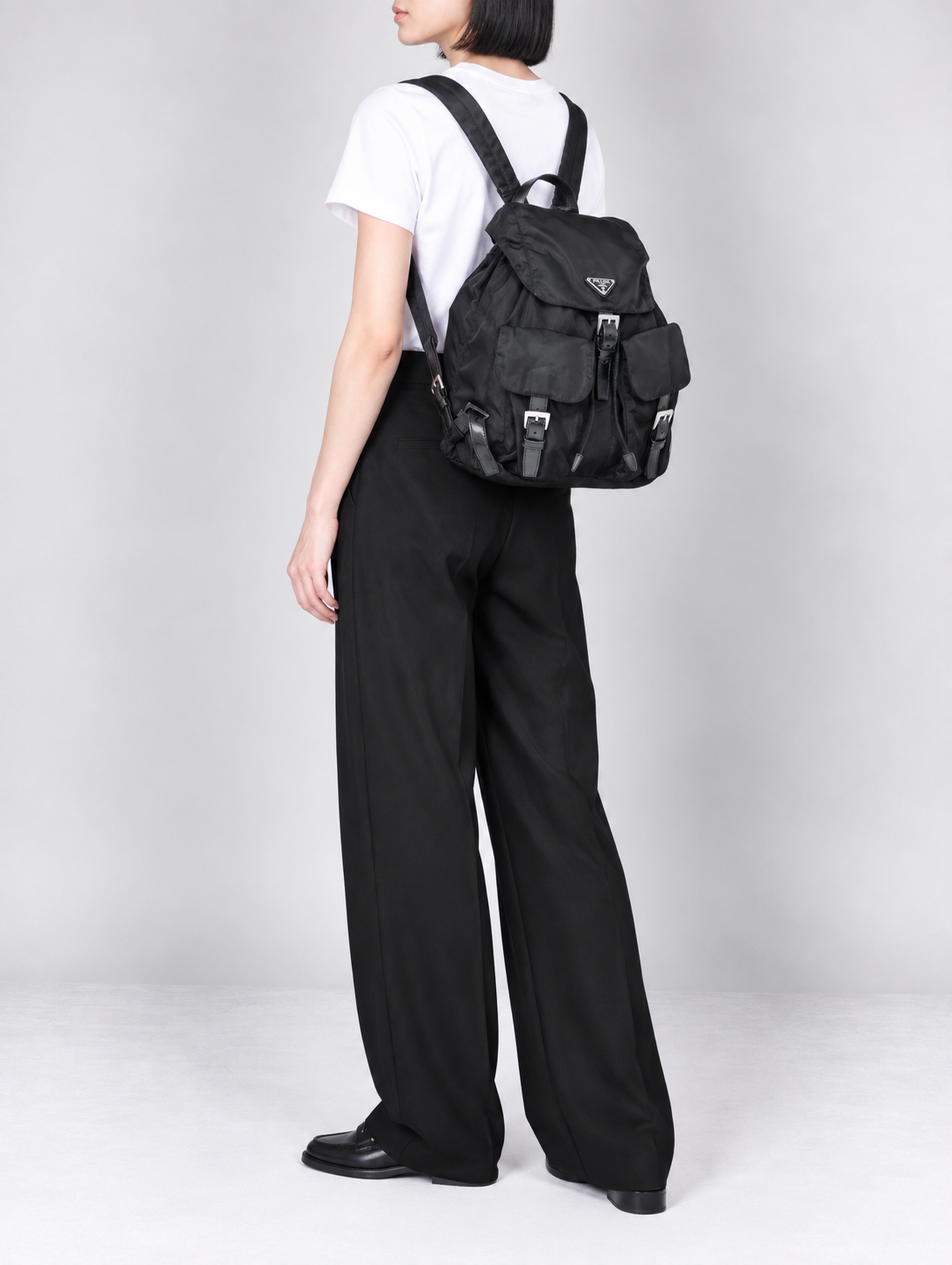 Triangular Logo Nylon Backpack