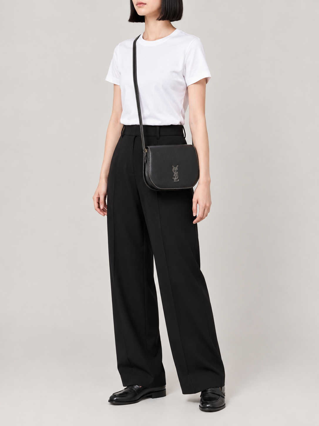 Logo-stitched shoulder bag