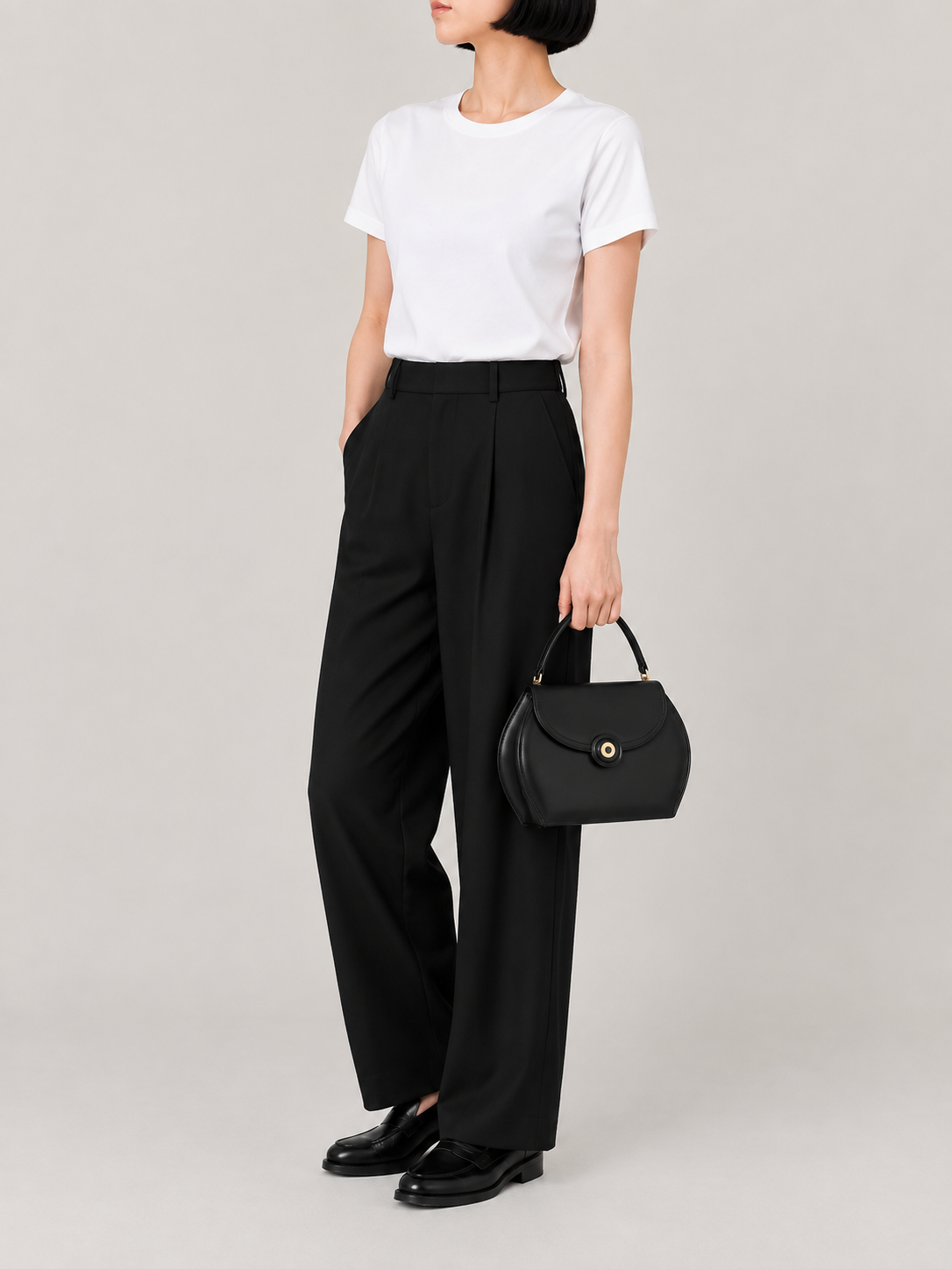 Logo Hardware Leather 2-Way Bag