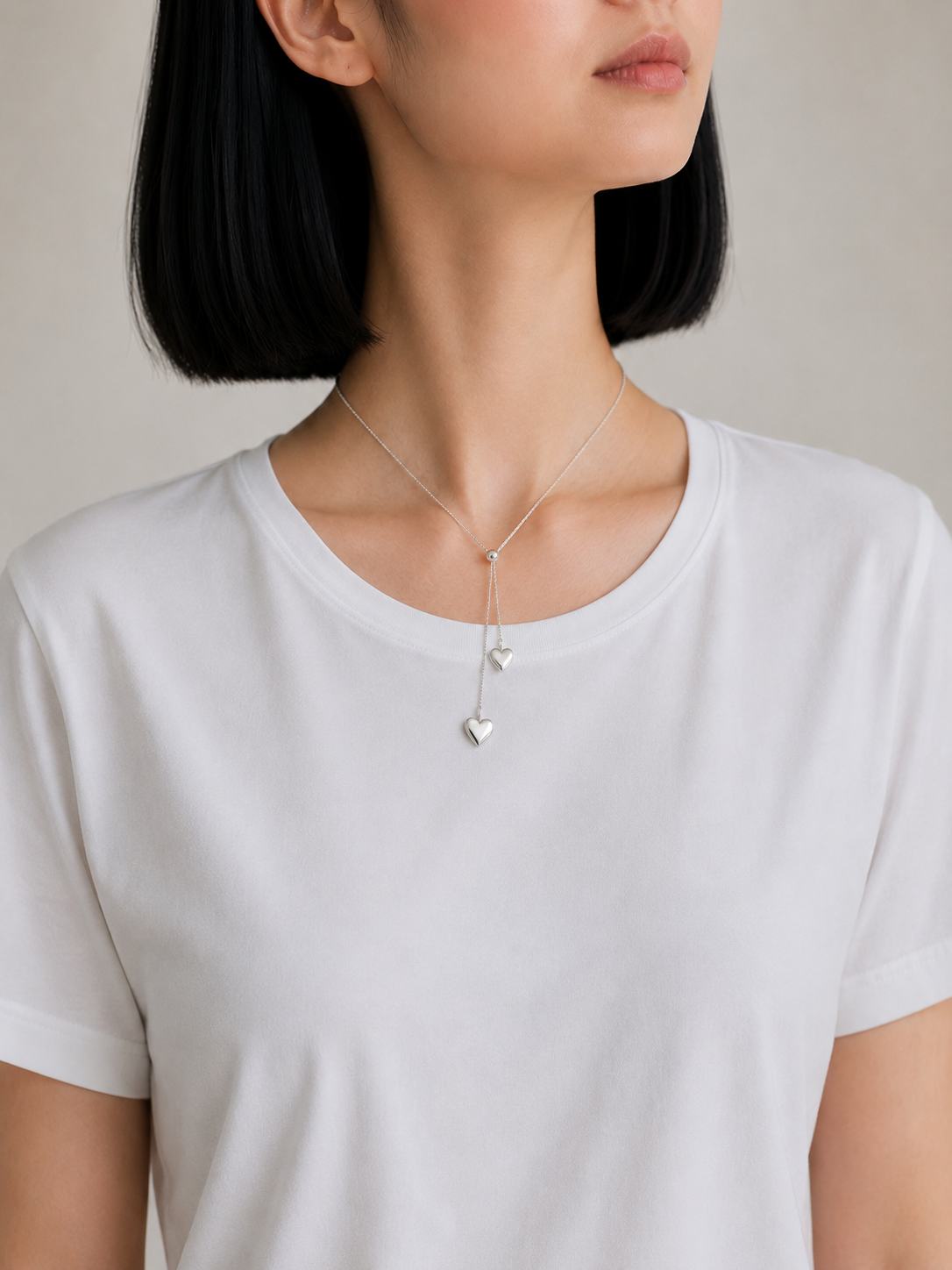 Double Drop Heart Necklace
