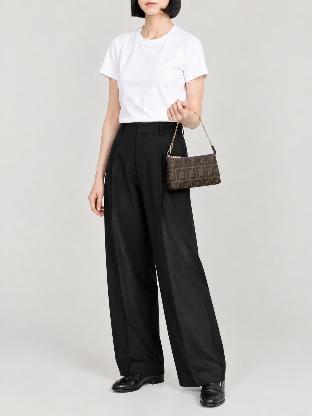 Zucca print chain one-shoulder bag