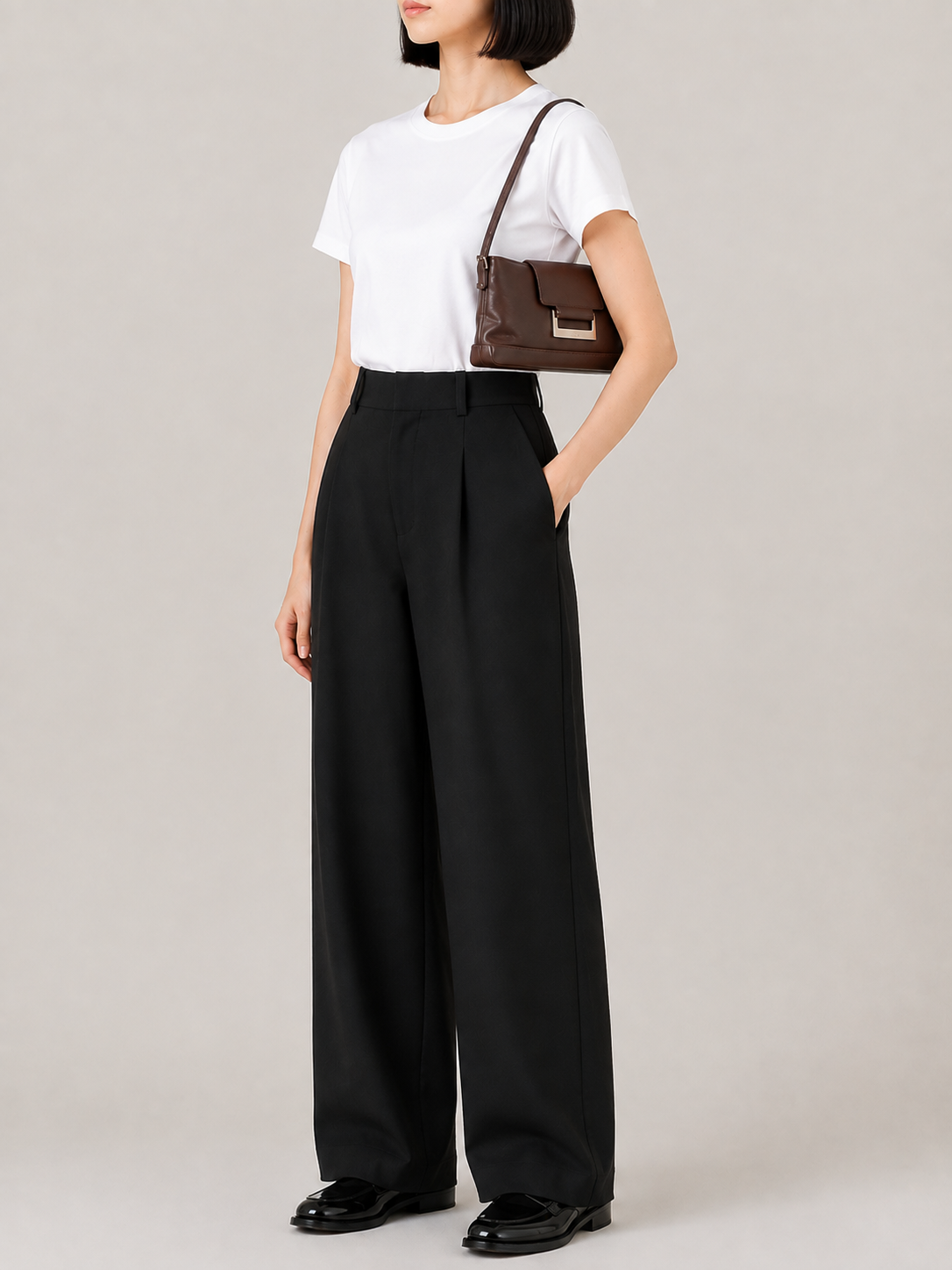 Logo Hardware Leather One-Shoulder Bag