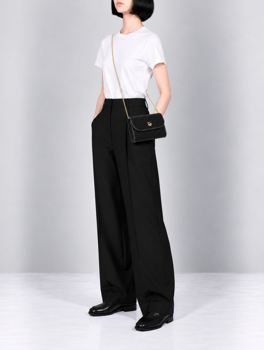 Trotter-pattern chain shoulder bag