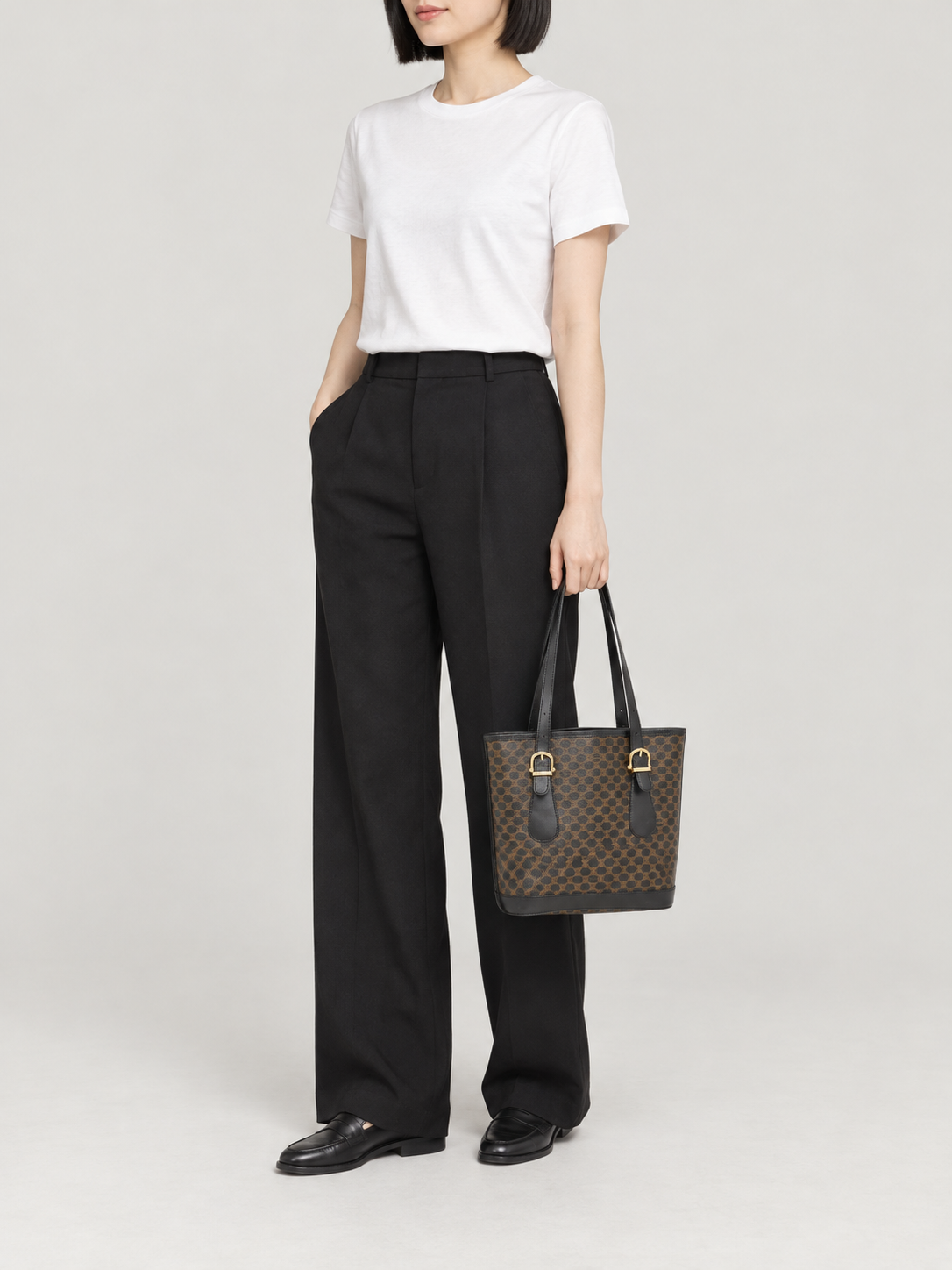 Macadam-pattern handbag